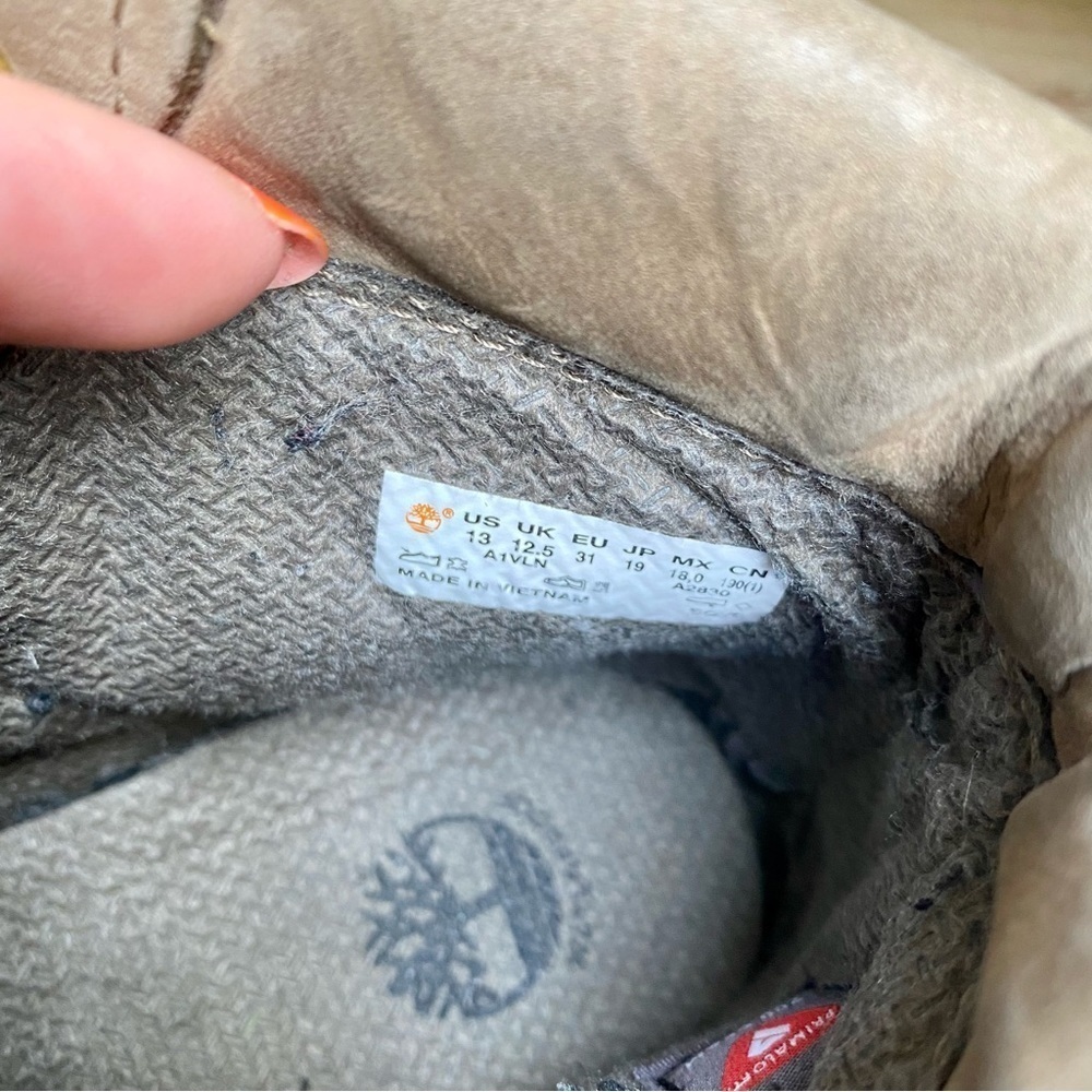 Timberland Dark Beige Nubuck Leather Boots | Waterproof | Unisex Junior Kids - Picture 13 of 14